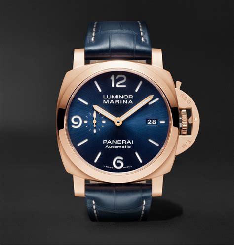 panerai dark blue alligator|panerai luminor marina reviews.